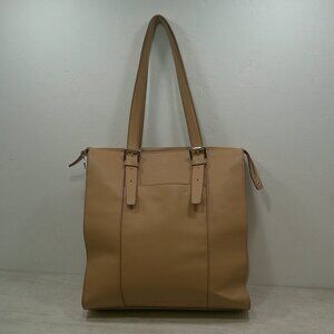 Banana Republic Camel Leather Colette Minimalist Tote Bag | Pocket Book Purse
